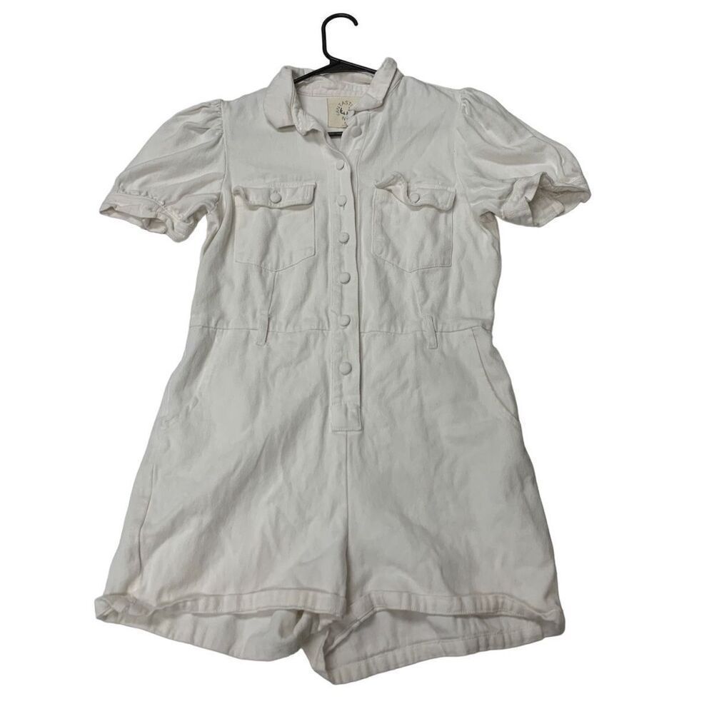 White Denim Romper